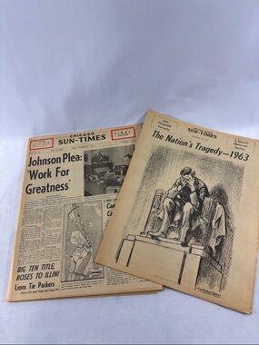 Chicago Sun-Times Vintage Newspapers Aftermath of John F Kennedy **